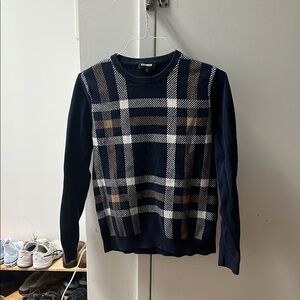 Men's Navy Plaid Sweater